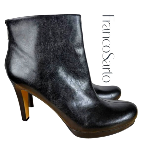 Franco Sarto Shoes - Franco Sarto Lustre Vegan Leather Booties SZ 11 - Black- LIKE NEW!